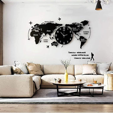 World Map Stylish 3D Wall Clock – Add Wanderlust to Your Walls